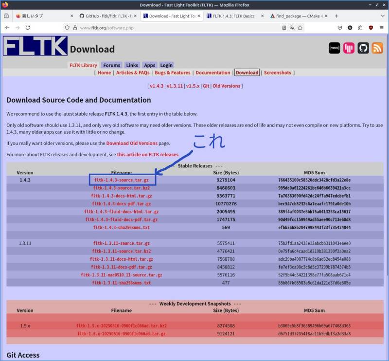 FLTK 1.4.3 download page
